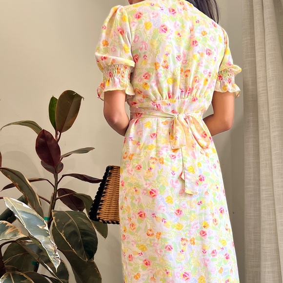 Floral Yellow Dress and Striped Blue Dress - Picture 5 of 5